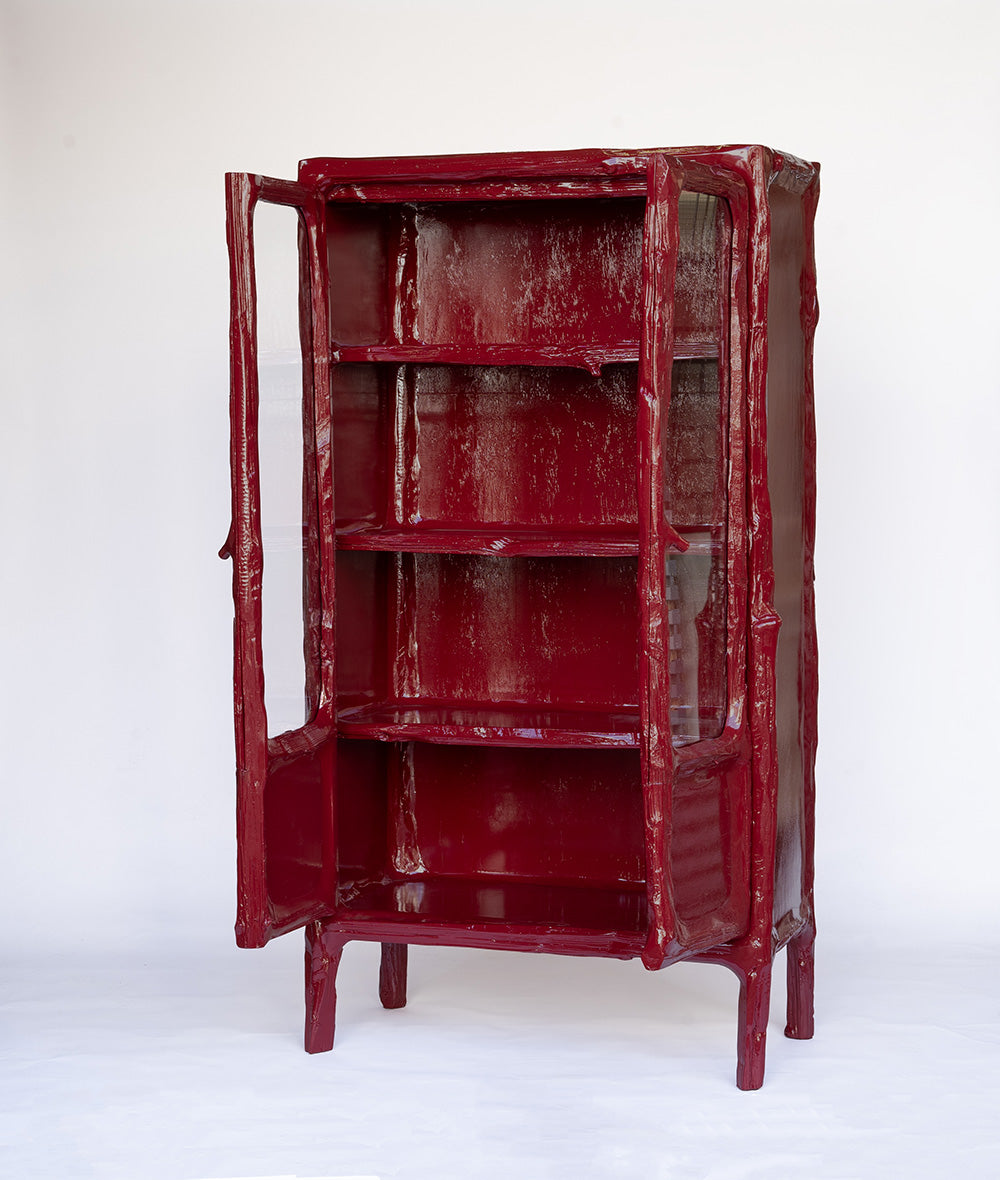 Splitted Curio Cabinet | wine red