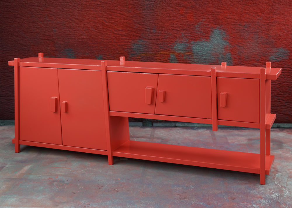5 Door Cabinet | steel coated red
