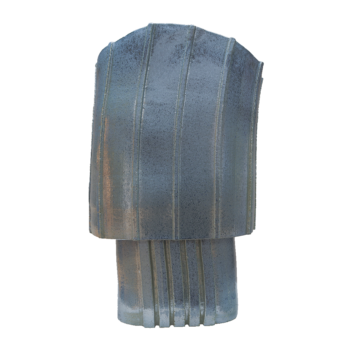 rib table lamp | metallic blue