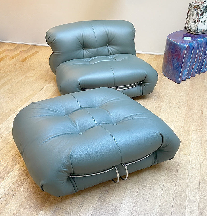 Soriana lounge chair & ottoman | leather