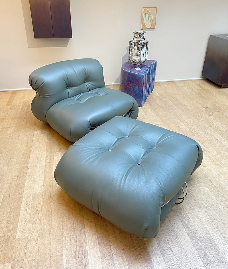 Soriana lounge chair & ottoman | leather