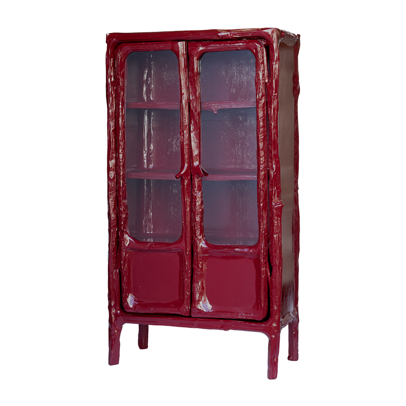 Splitted Curio Cabinet | wine red
