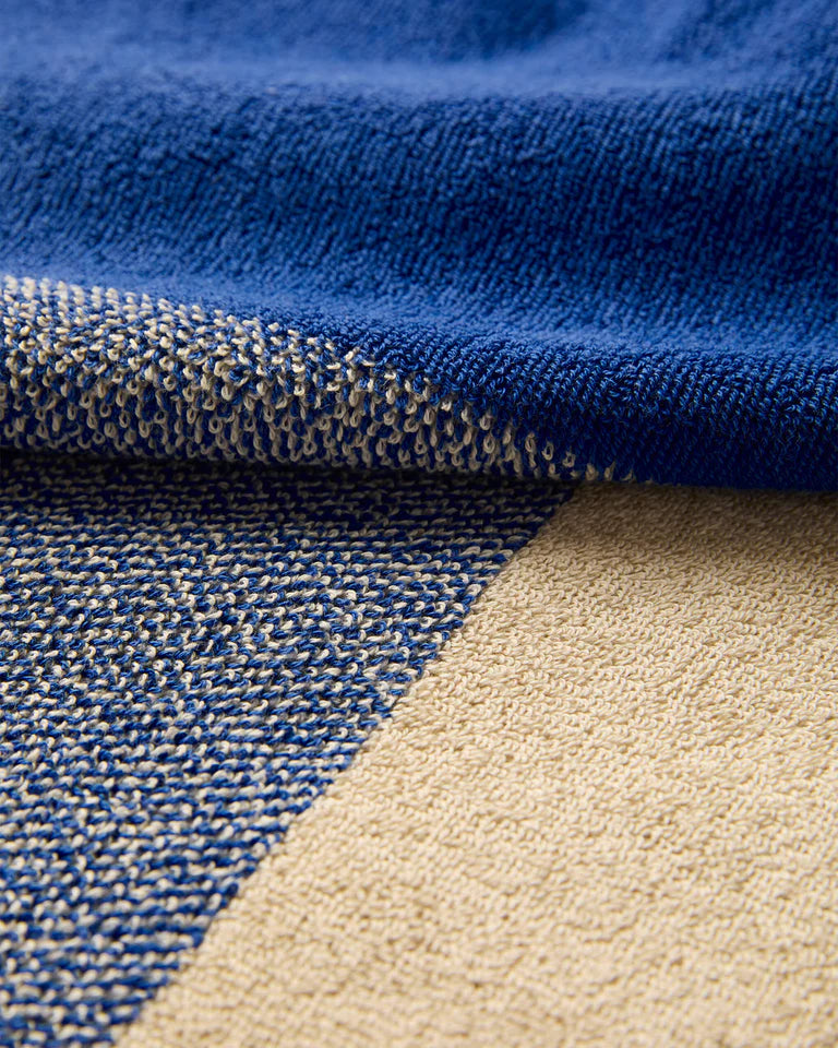 guest towel set of 2 | cobalt blue ecru