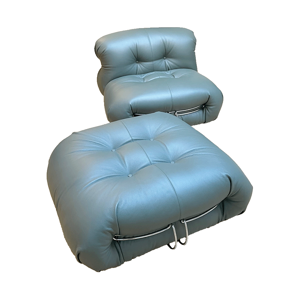 Soriana lounge chair & ottoman | leather