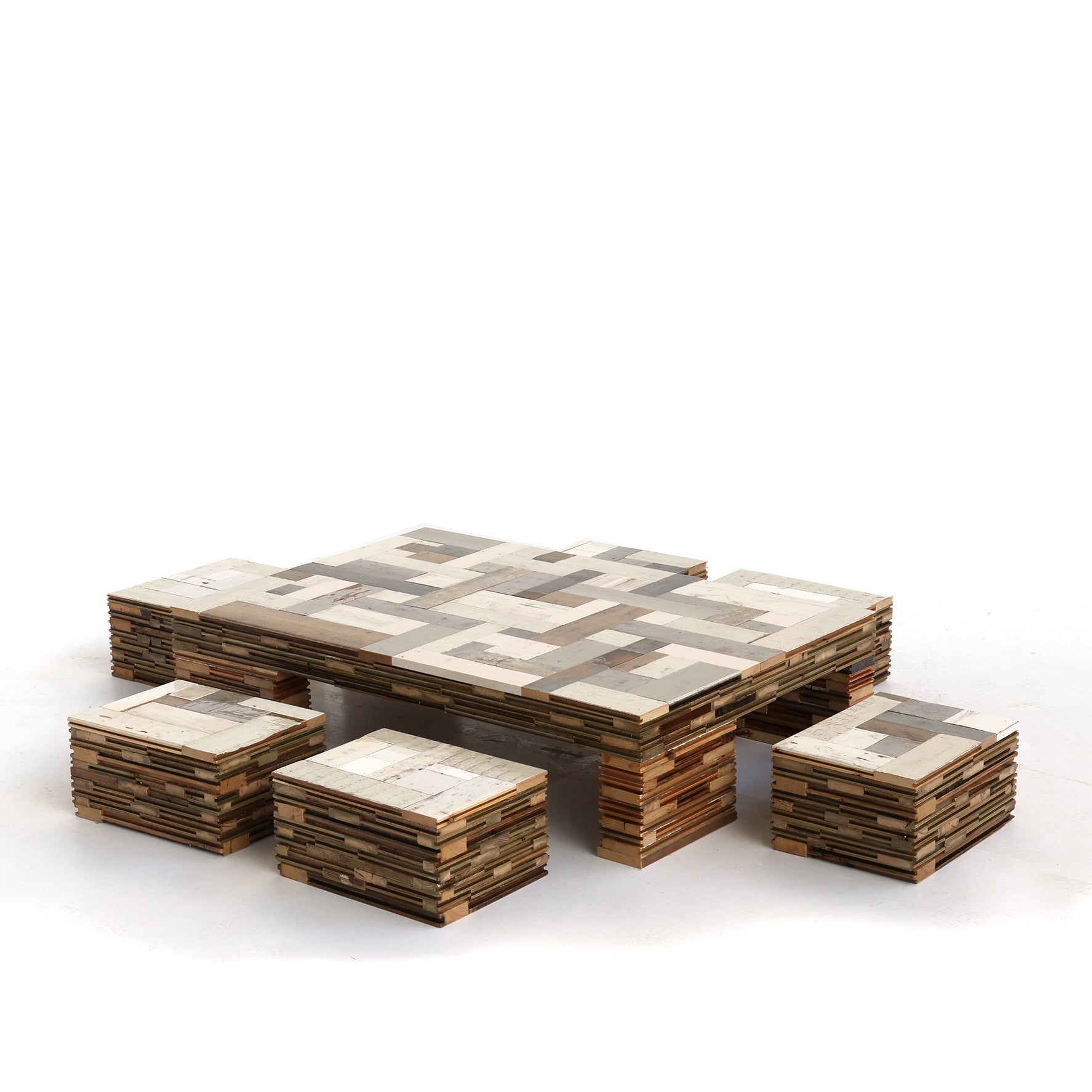 waste cube with 6 stools |  scrapwood