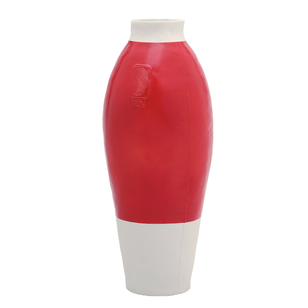 Red White Vase