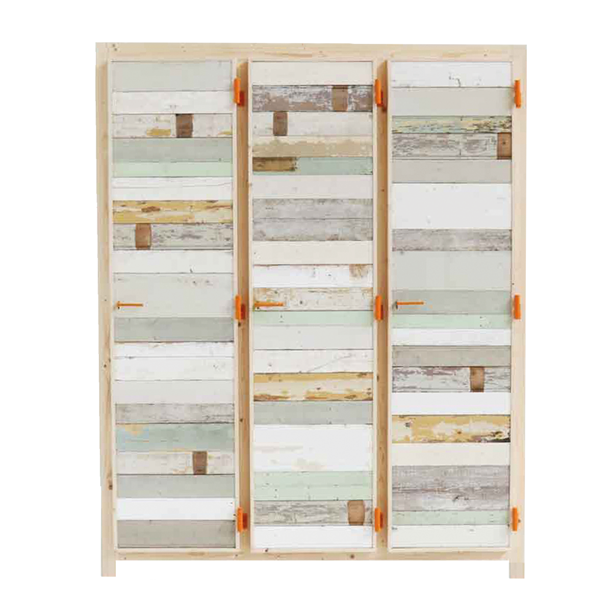 3-doors cupboard in scrapwood