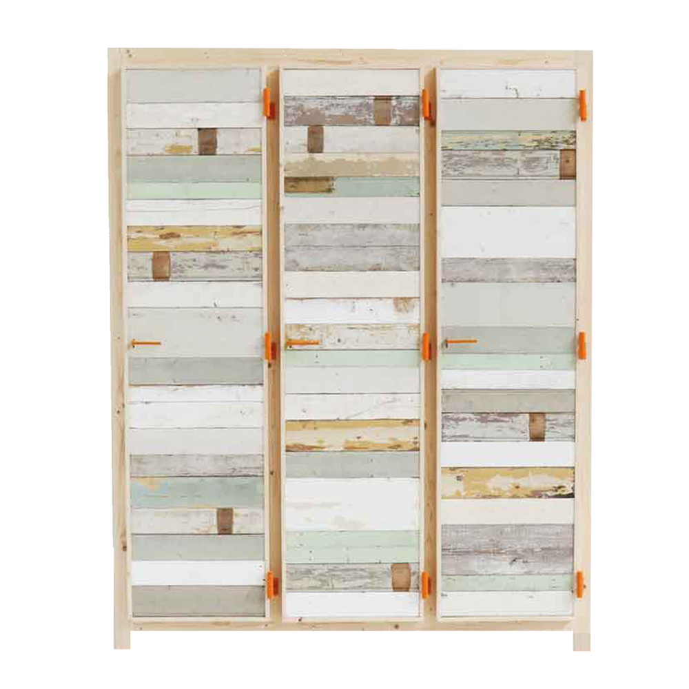 3-doors cupboard in scrapwood