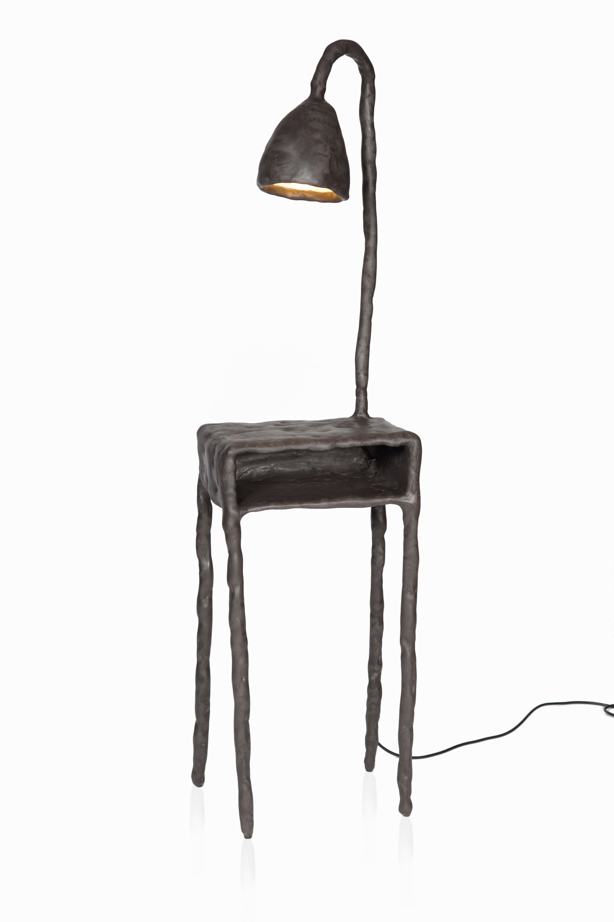 plain clay table with light