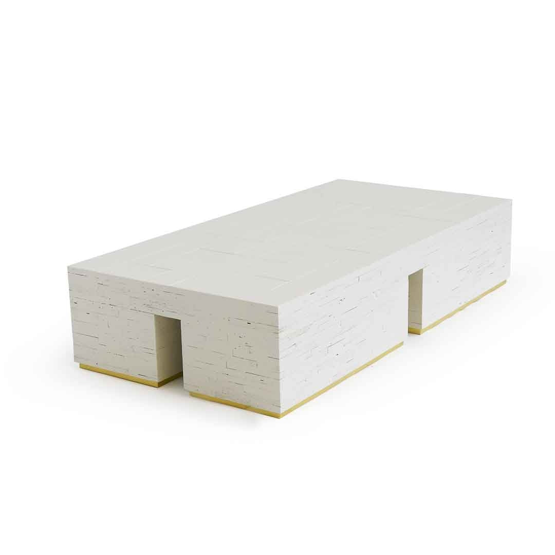 waste coffee cube in plywood | high gloss white