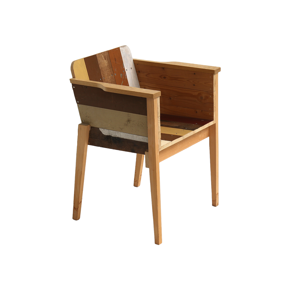 bucket seat in scrapwood | white lacquered