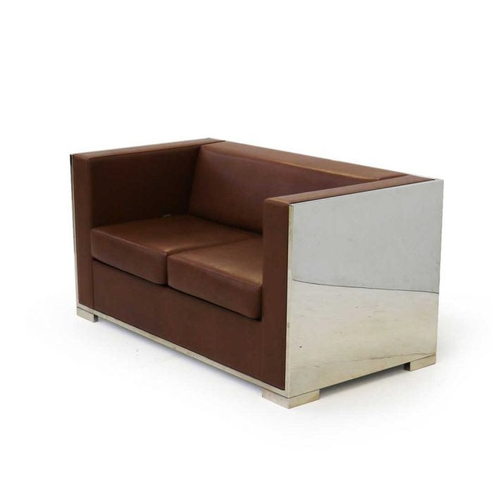 glossy sofa | brown