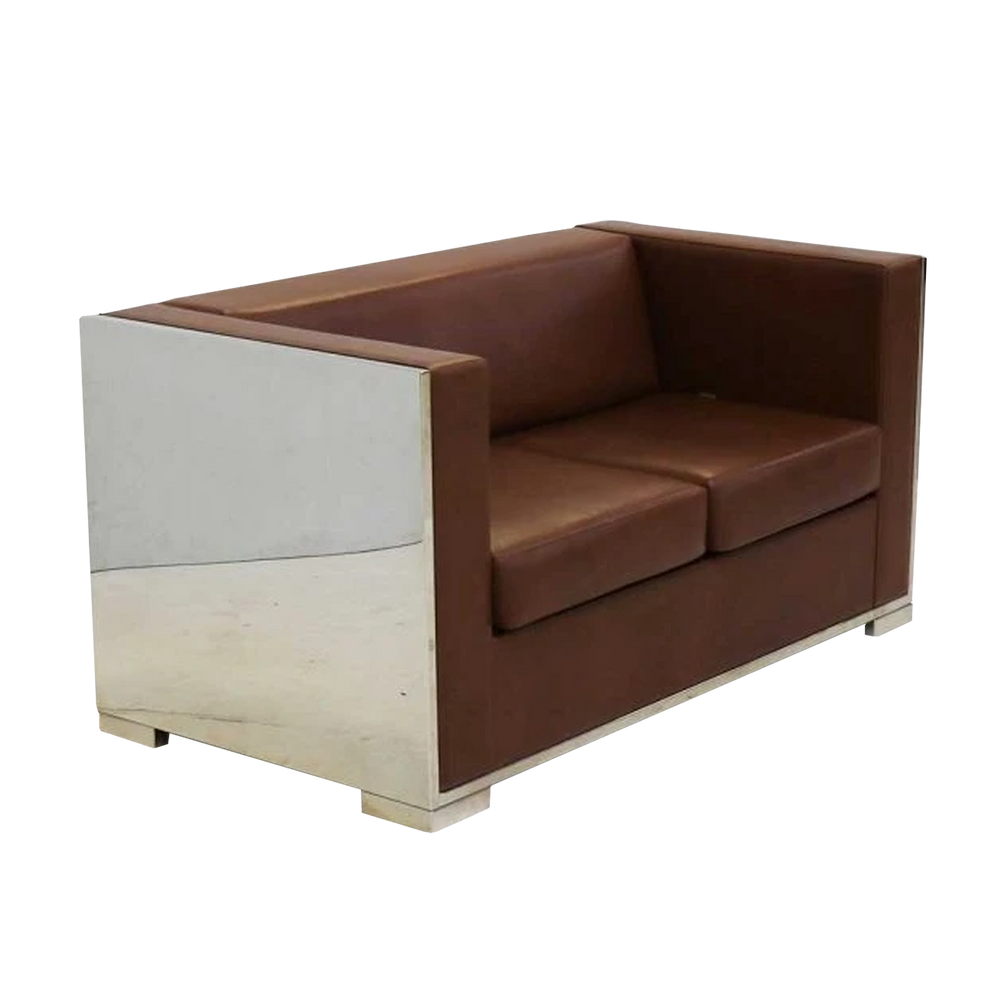glossy sofa | brown