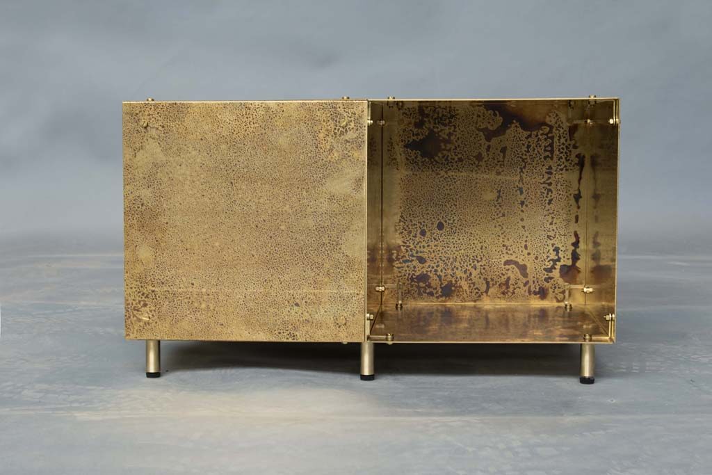 modulair coffee table | weathered brass