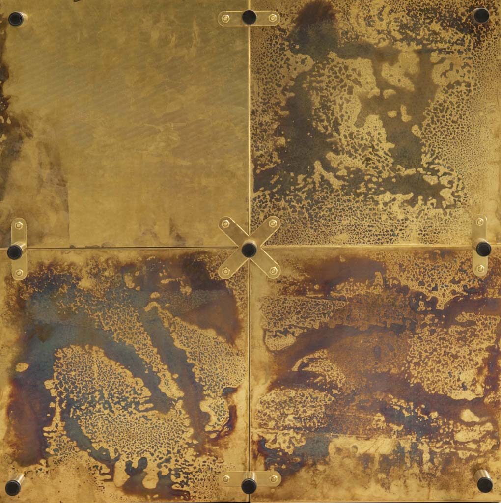 modulair coffee table | weathered brass