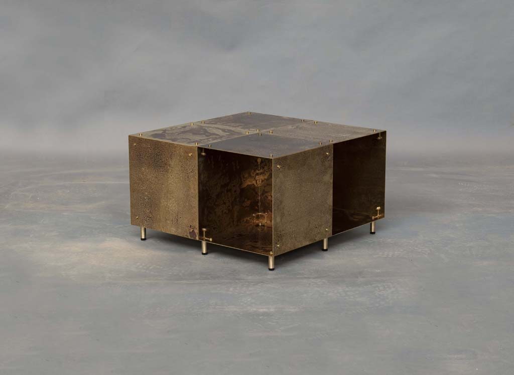 modulair coffee table | weathered brass
