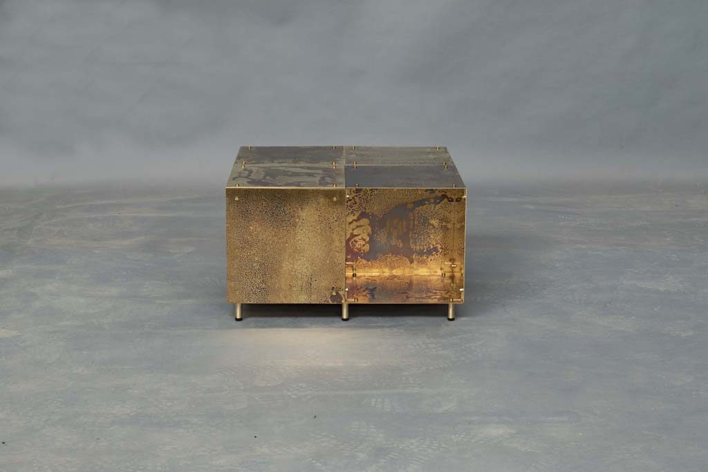 modulair coffee table | weathered brass