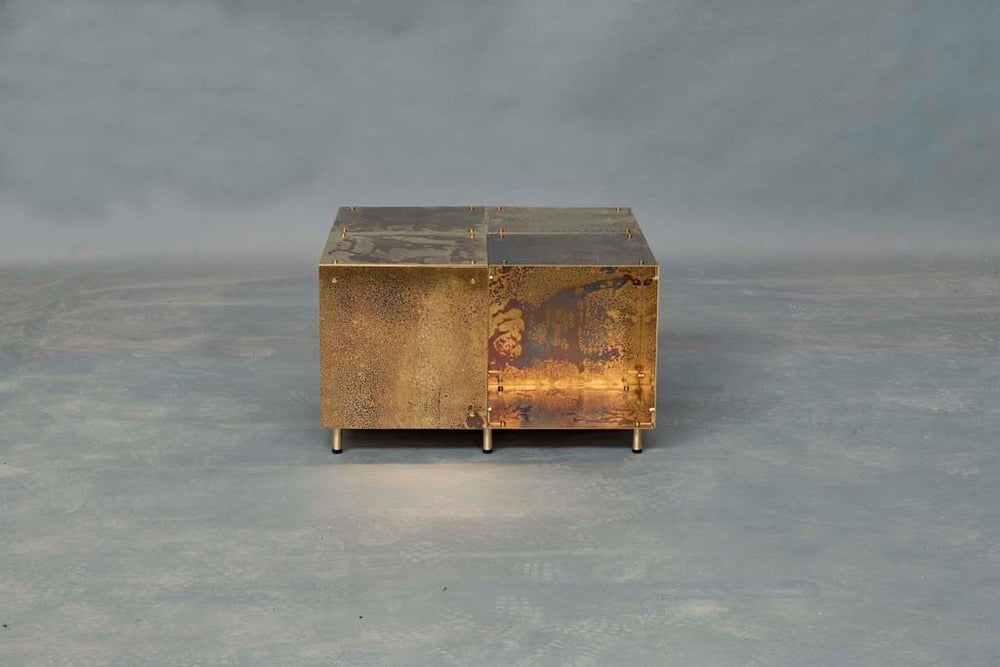 modulair coffee table | weathered brass
