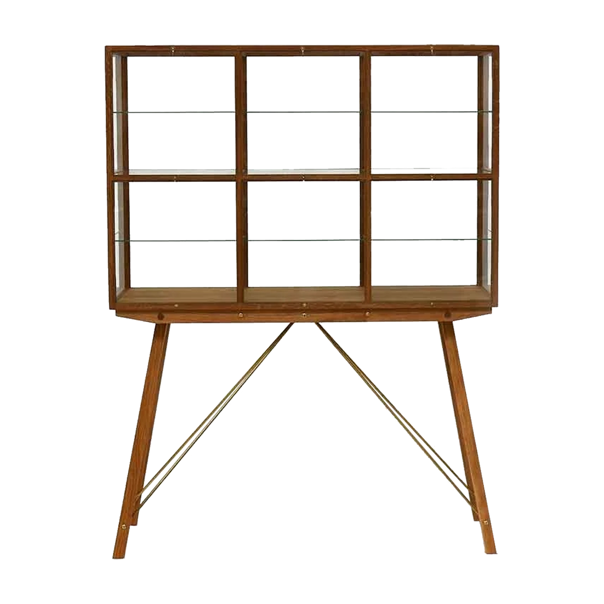 oak display cabinet on legs