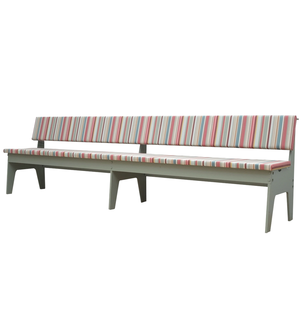 crisis bench with back | upholstered