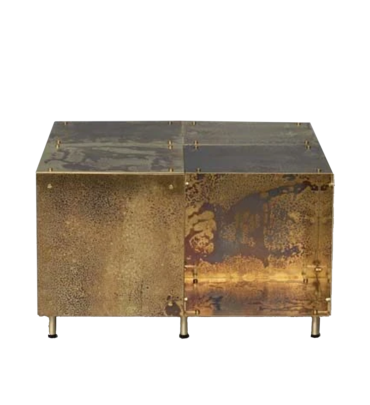 modulair coffee table | weathered brass