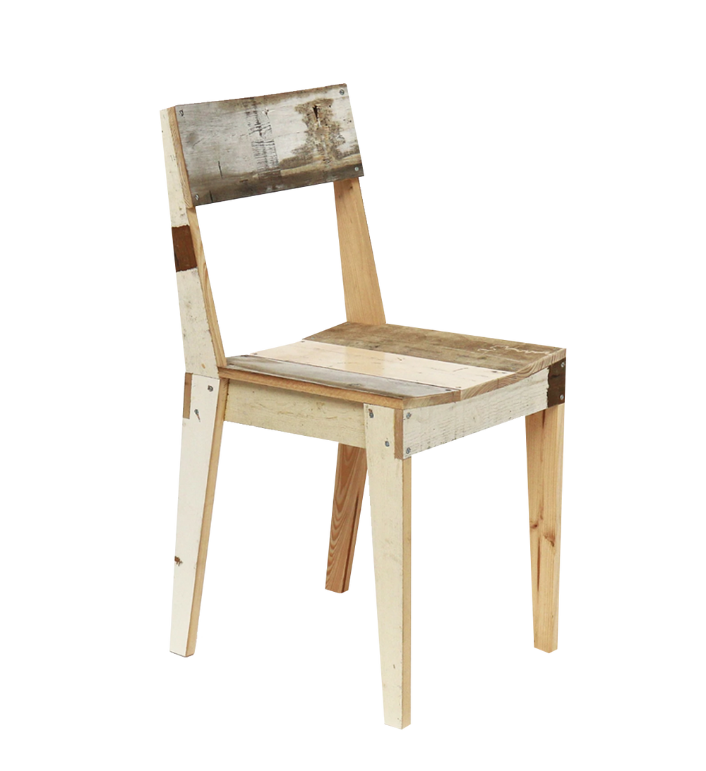 oak chair in scrapwood