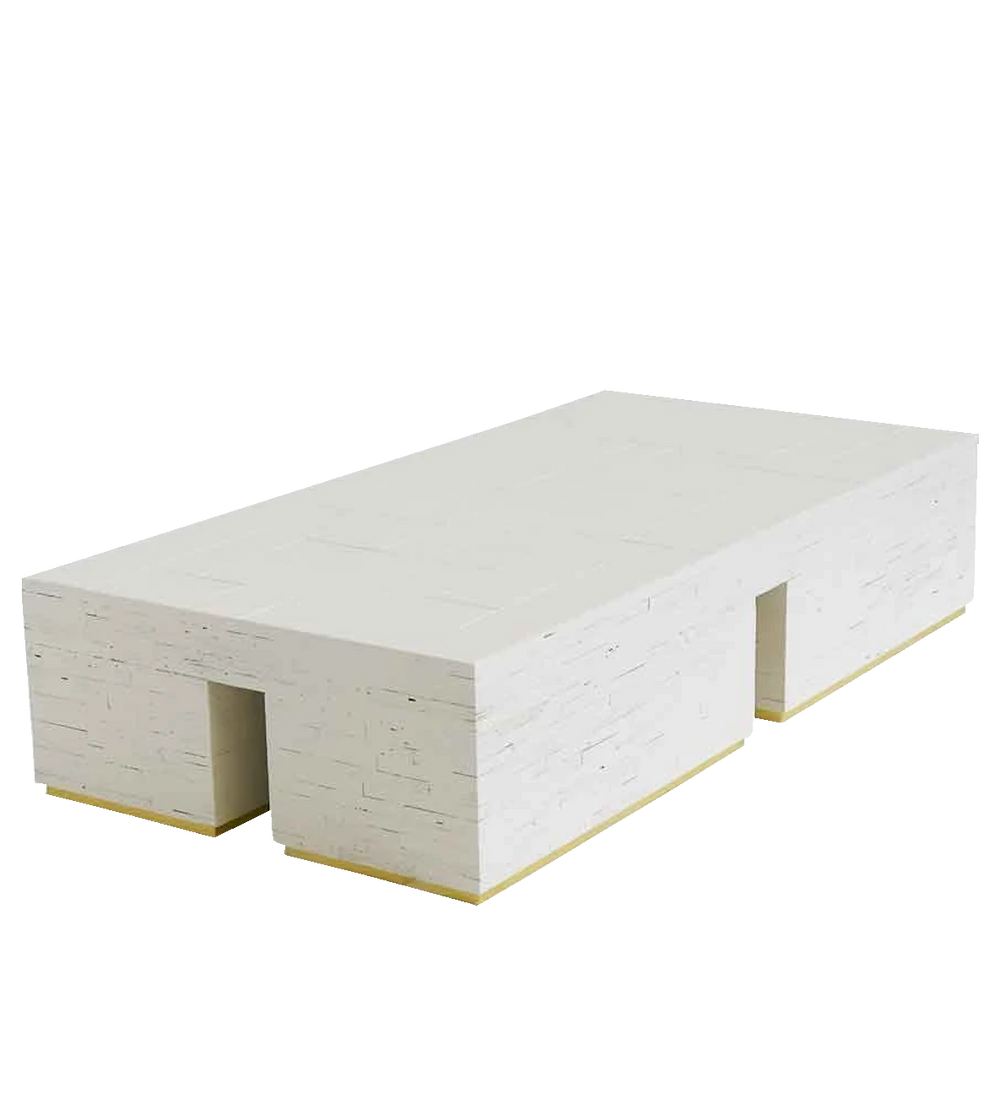 waste coffee cube in plywood | high gloss white