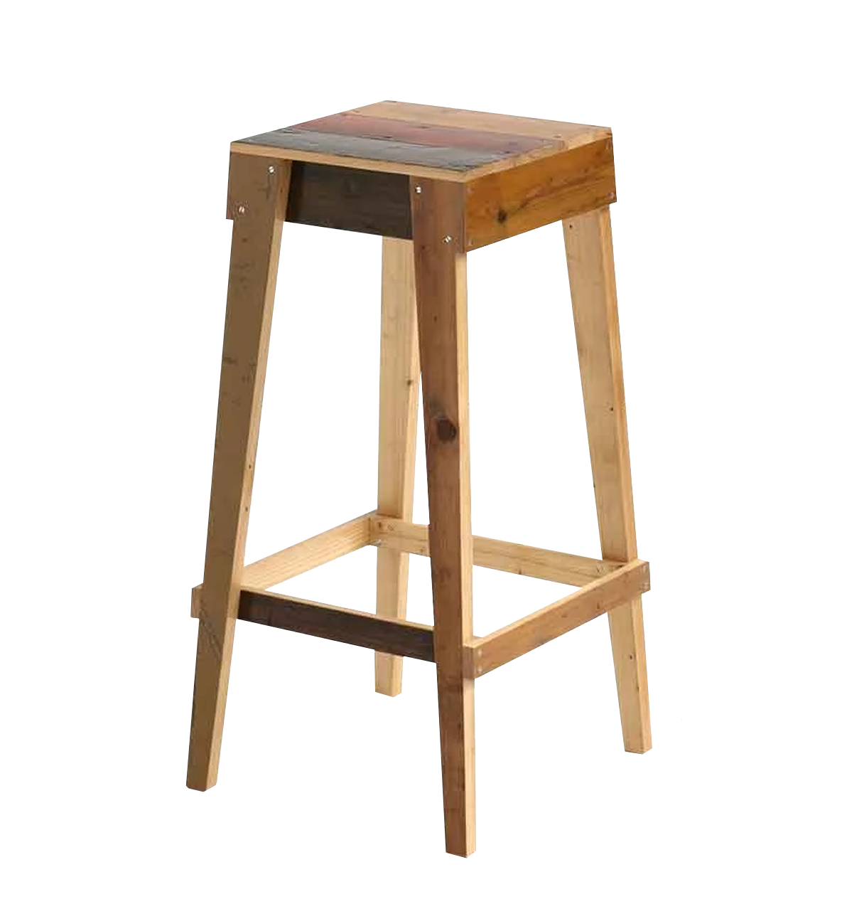 barstool in scrapwood
