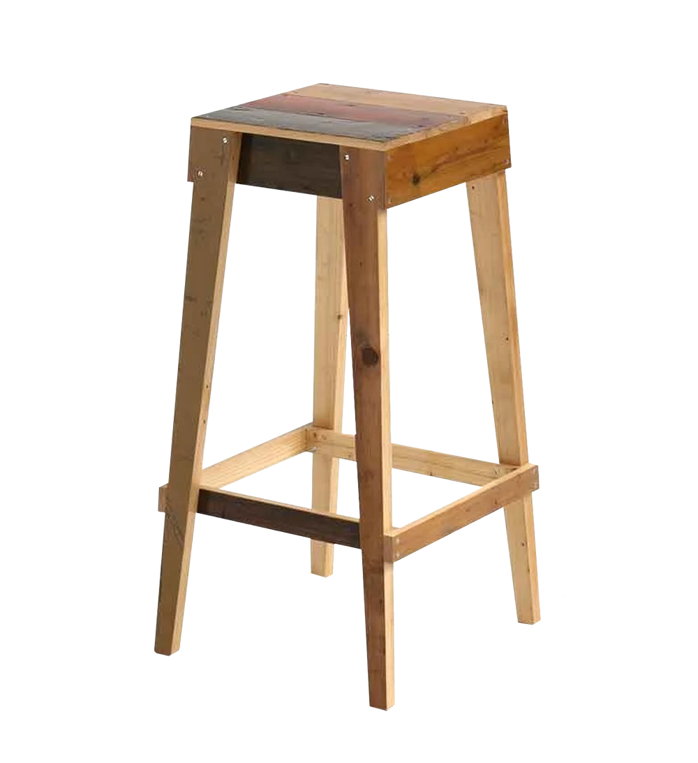 barstool in scrapwood