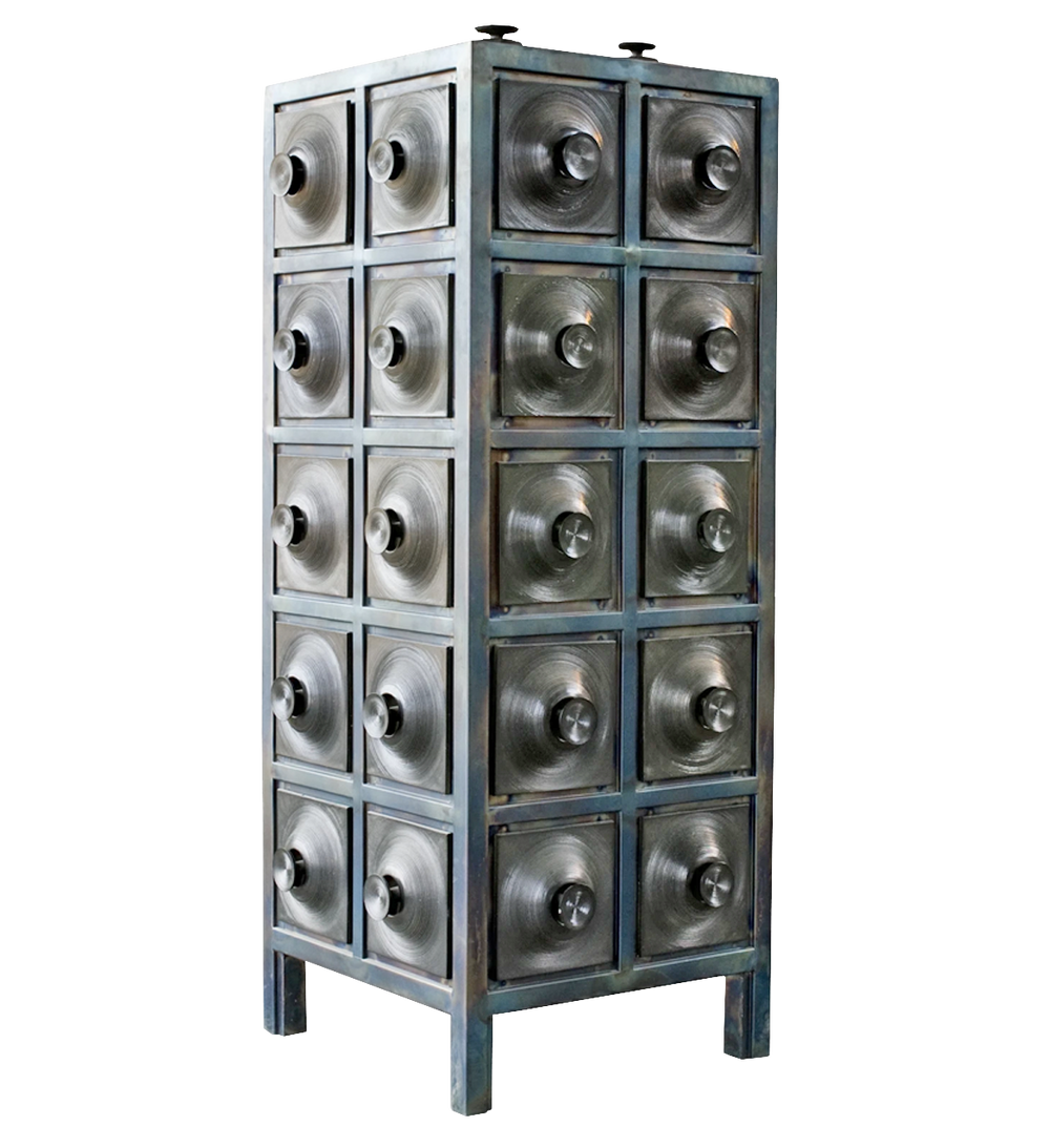 tiled cabinet in steel