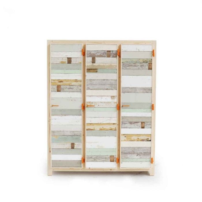 3-doors cupboard in scrapwood