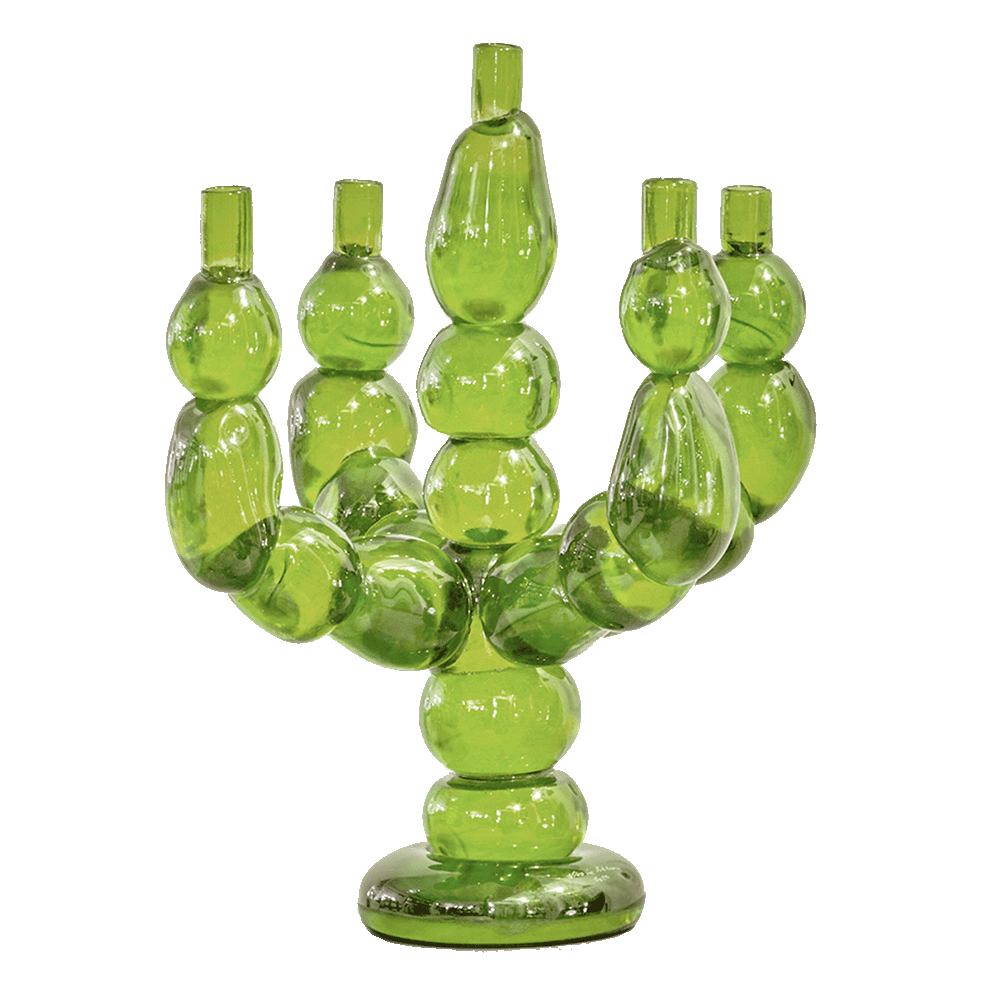 5 arm candelabra | apple green