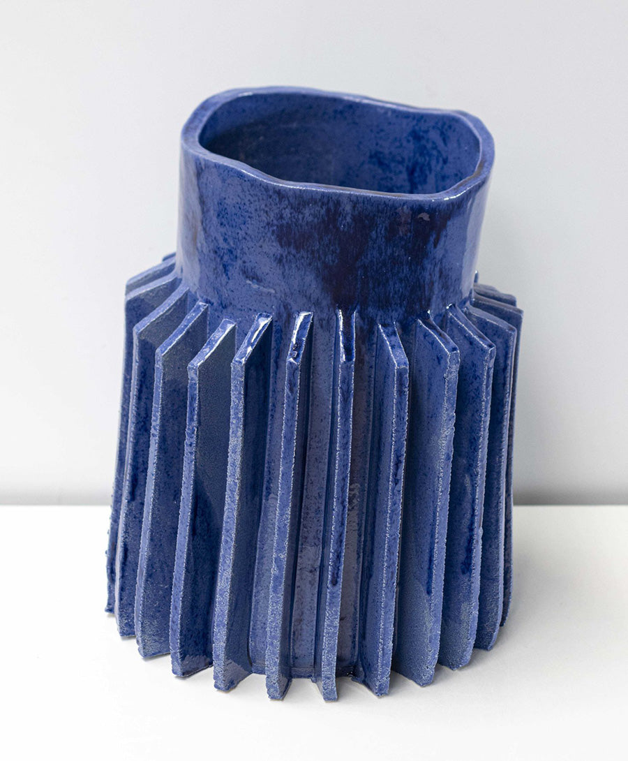 Sprocket vase large | Lapis