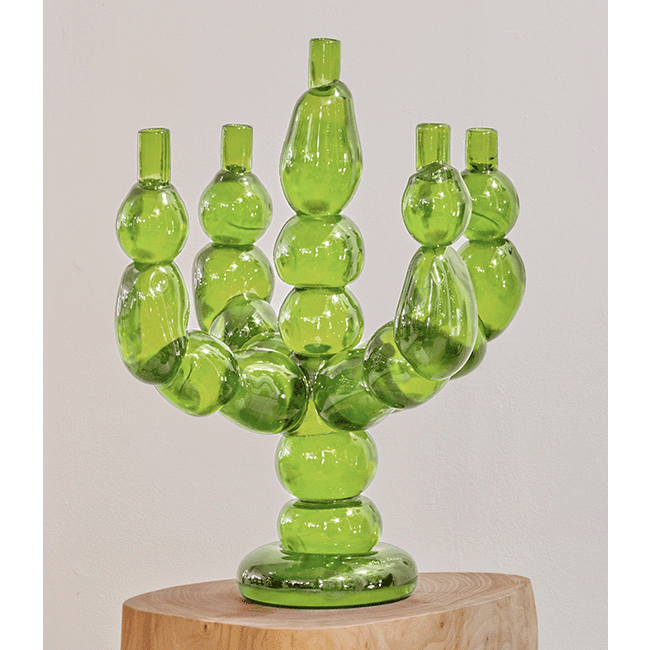 5 arm candelabra | apple green