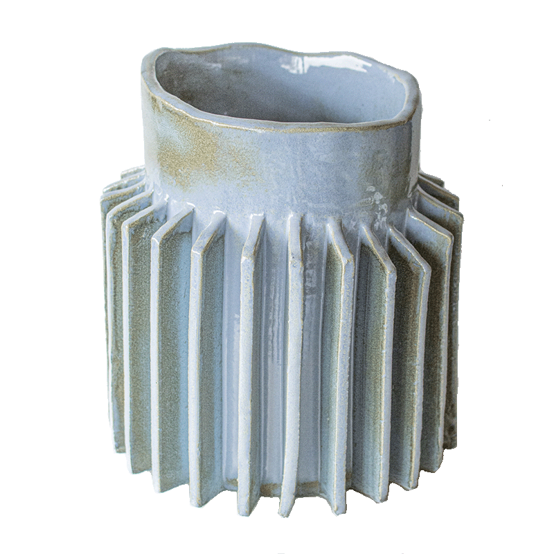 Pressed Sprocket vase large | sky blue