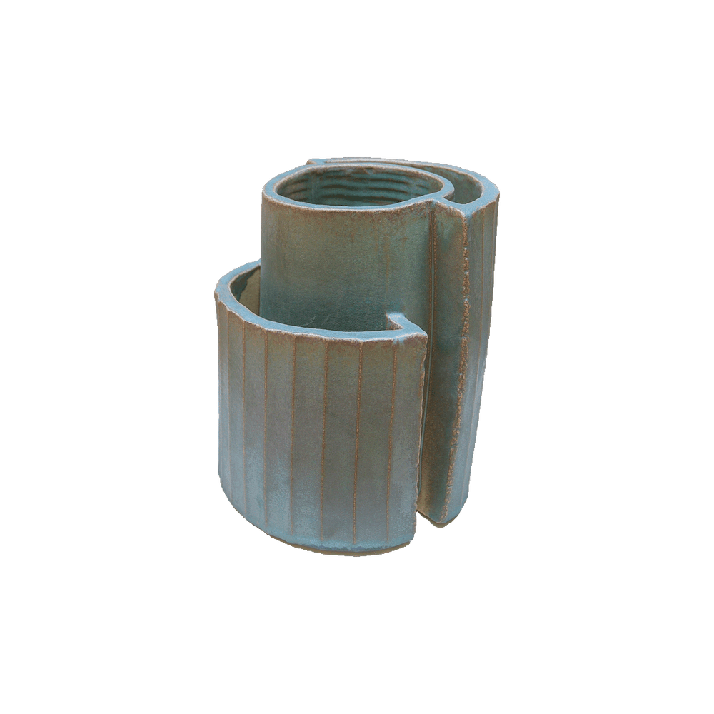 Facet three vase | grass green