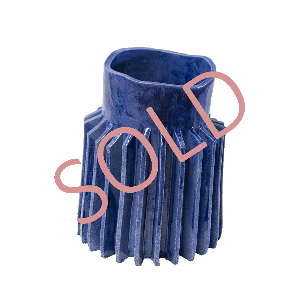 Sprocket vase large | Lapis