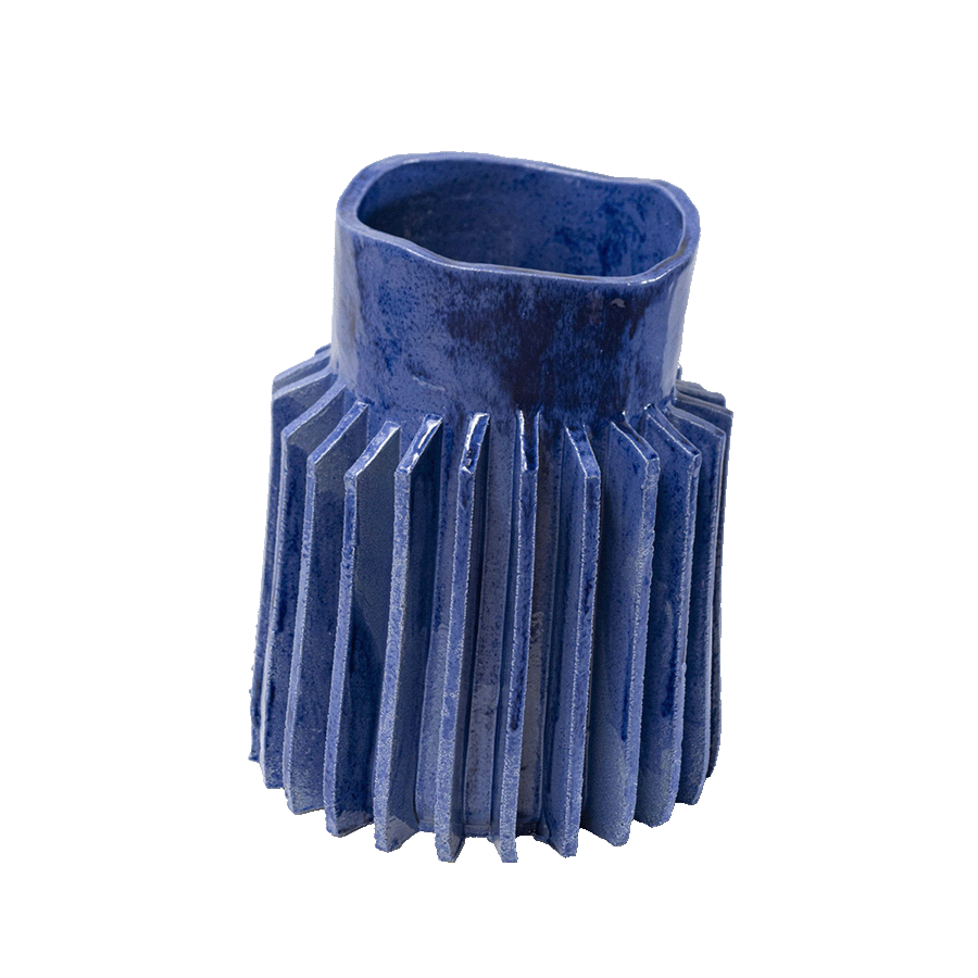 Sprocket vase large | Lapis