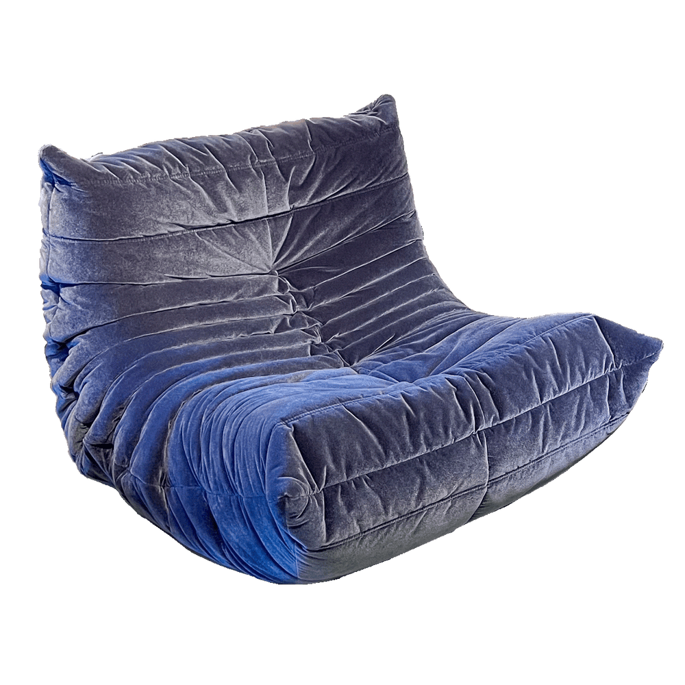 Togo lounge chair + ottoman blue