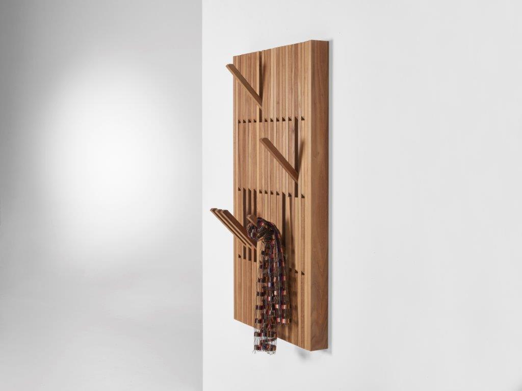 Natural Wood Wall Mounted Piano Coat Rack, Flip Down Wall Hook