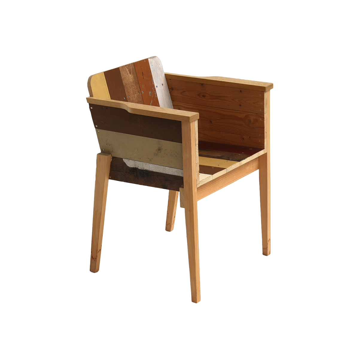 bucket seat in scrapwood | white lacquered