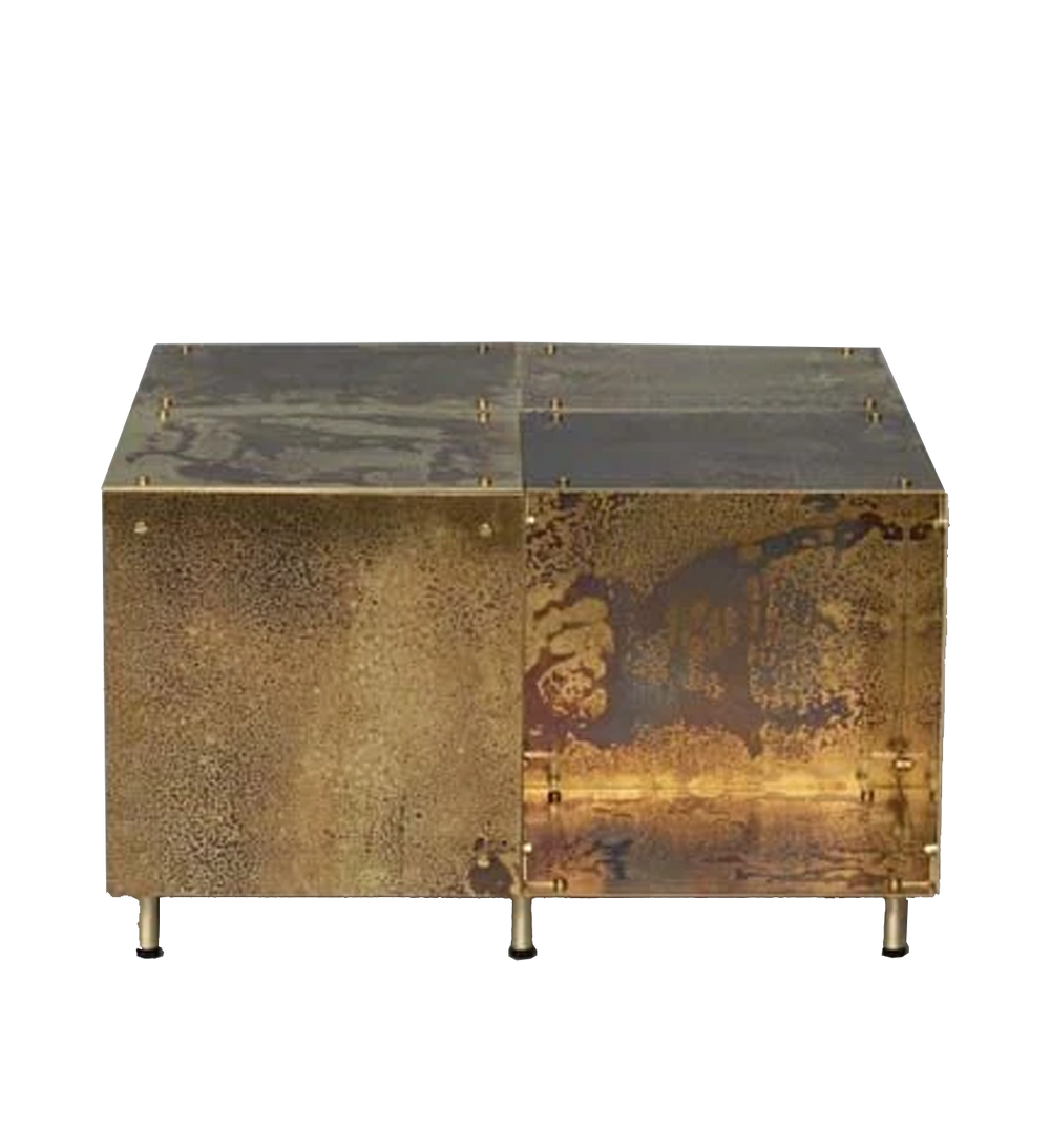 modulair coffee table | weathered brass